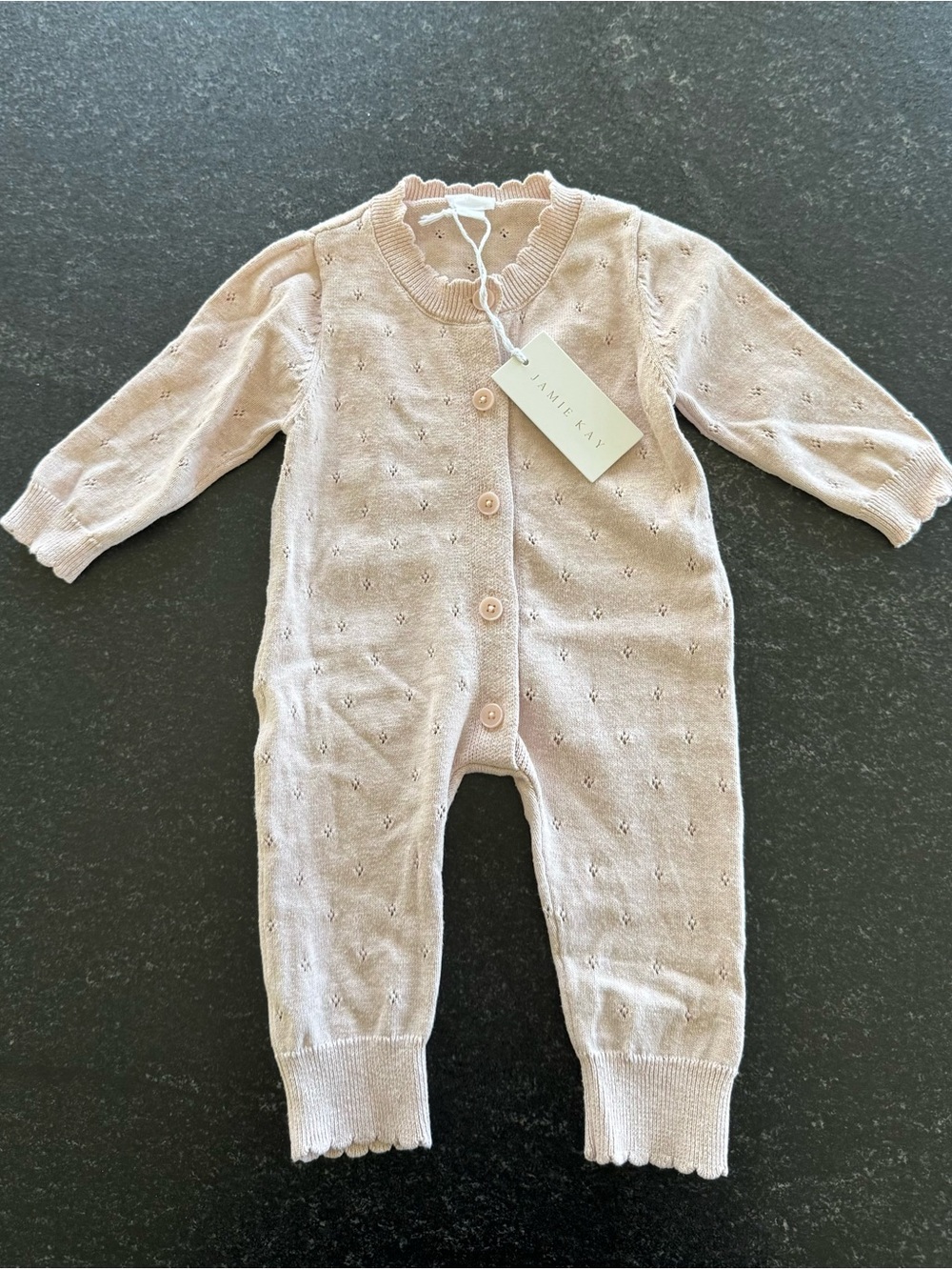 NWT Jamie Kay One Piece Baby Girl Pink Outfit Dusty Violet 0-3m